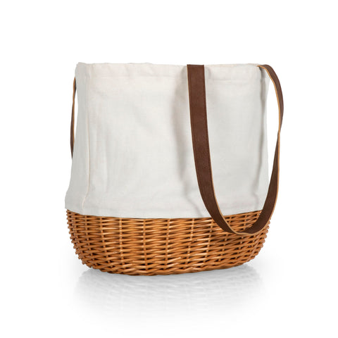 West Virginia Mountaineers - Coronado Canvas and Willow Basket Tote  Picnic Time Family of Brands   