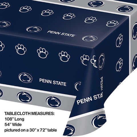 Penn State Nittany Lions Plastic Table Cover, 54"x108" Sports Party Supplies PartyDecorations.com