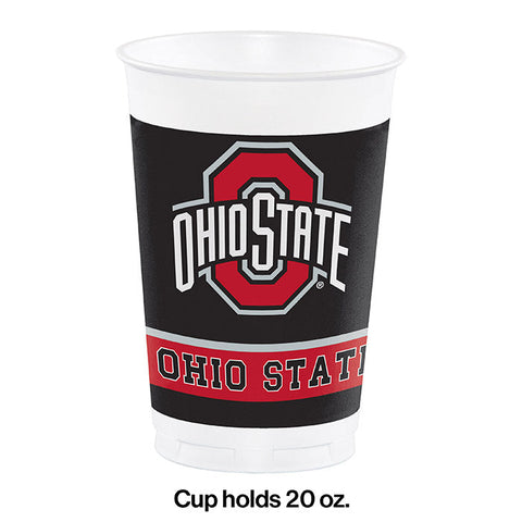 Ohio State Buckeyes 20 Oz Plastic Cups (8/Pkg)