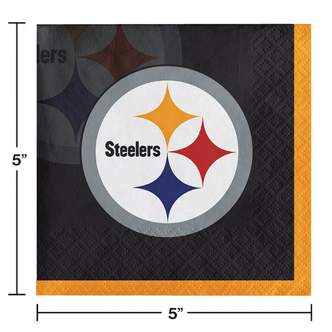 Pittsburgh Steelers Beverage Napkins (16/Pkg) Sports Party Supplies PartyDecorations.com