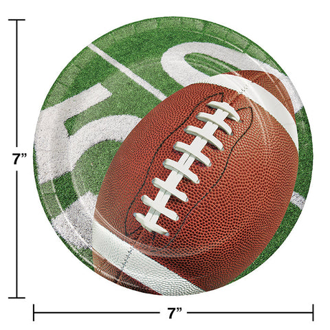 Football Party Paper Dessert Plates (8/Pkg) Sports Party Supplies PartyDecorations.com