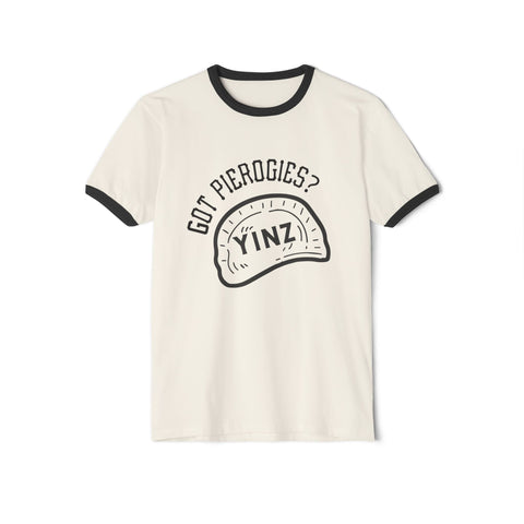 Yinz Got Pierogies? - Unisex Cotton Ringer T-Shirt T-Shirt - YinzerShop