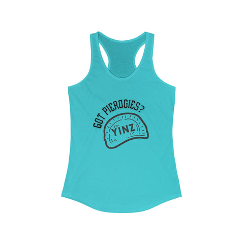 Yinz Got Pierogies? Women's Racerback Tank - Fitted Slim Fit Casual Summer Top Tank Top - YinzerShop