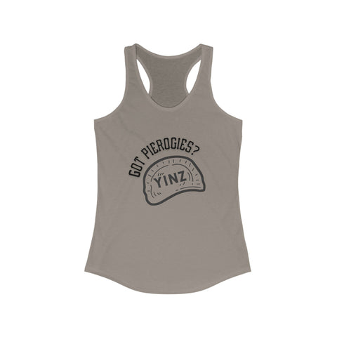 Yinz Got Pierogies? Women's Racerback Tank - Fitted Slim Fit Casual Summer Top Tank Top - YinzerShop