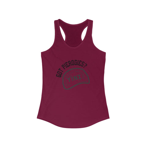 Yinz Got Pierogies? Women's Racerback Tank - Fitted Slim Fit Casual Summer Top Tank Top - YinzerShop