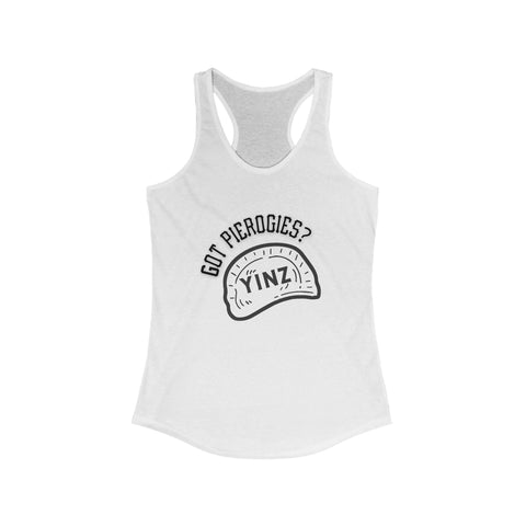 Yinz Got Pierogies? Women's Racerback Tank - Fitted Slim Fit Casual Summer Top Tank Top - YinzerShop