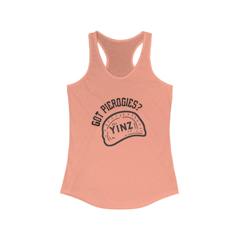 Yinz Got Pierogies? Women's Racerback Tank - Fitted Slim Fit Casual Summer Top Tank Top - YinzerShop