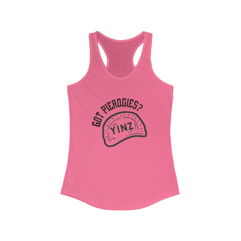 Yinz Got Pierogies? Women's Racerback Tank - Fitted Slim Fit Casual Summer Top Tank Top - YinzerShop