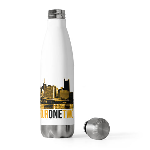 Yinzer 412 Area Code with Pittsburgh City Scape - 20oz Insulated Water Bottle Mug - YinzerShop