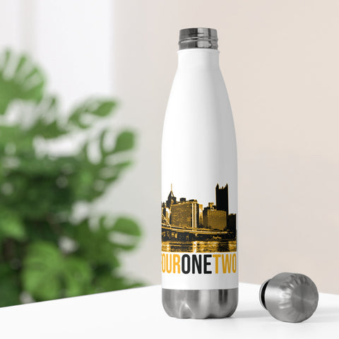 Yinzer 412 Area Code with Pittsburgh City Scape - 20oz Insulated Water Bottle Mug - YinzerShop
