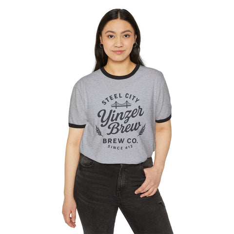 Yinzer Brew - Unisex Cotton Ringer T-Shirt T-Shirt - YinzerShop
