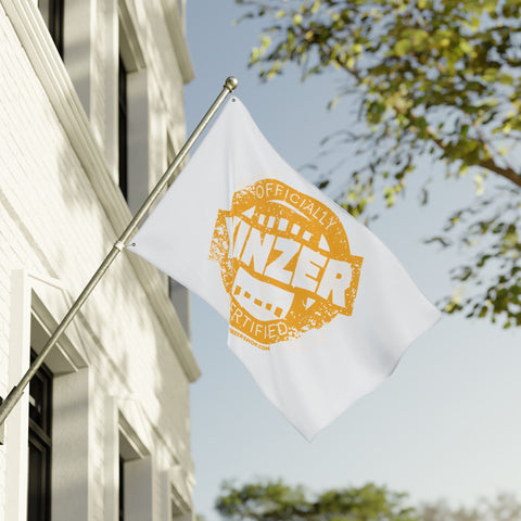 Yinzer Certified Stamped Graphic - White Double Sided Flag Home Decor - YinzerShop