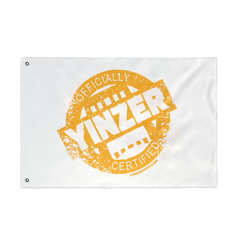 Yinzer Certified Stamped Graphic - White Double Sided Flag Home Decor - YinzerShop