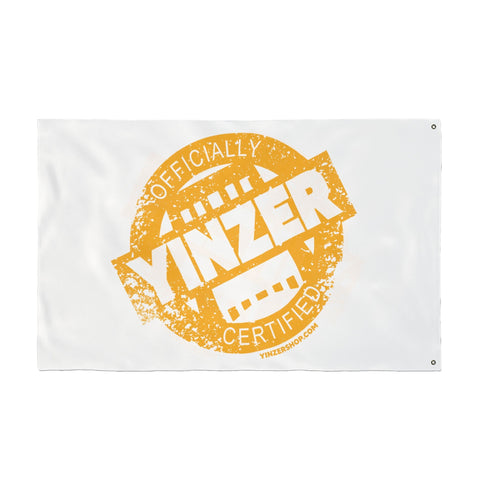 Yinzer Certified Stamped Graphic - White Double Sided Flag Home Decor - YinzerShop