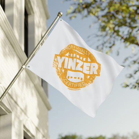 Yinzer Certified Stamped Graphic - White Double Sided Flag Home Decor - YinzerShop
