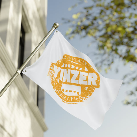 Yinzer Certified Stamped Graphic - White Double Sided Flag Home Decor - YinzerShop