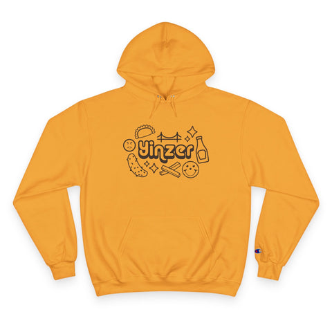 Yinzer Icon Doodles - Print on back - Champion Hoodie Hoodie - YinzerShop