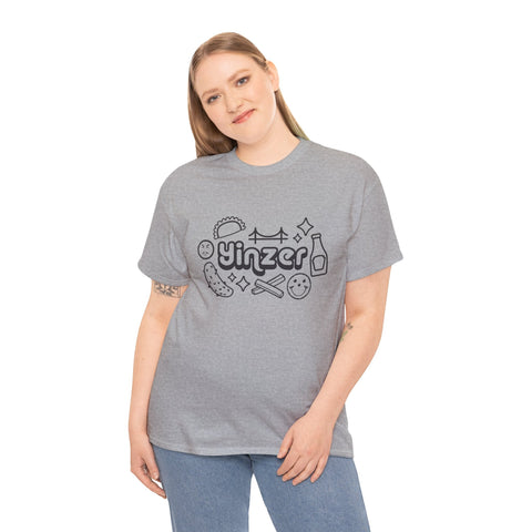 Yinzer Icon Doodles - Unisex Heavy Cotton Tee T-Shirt - YinzerShop