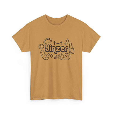 Yinzer Icon Doodles - Unisex Heavy Cotton Tee T-Shirt - YinzerShop