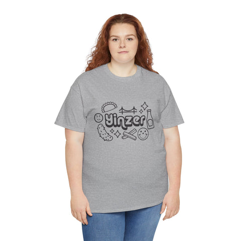 Yinzer Icon Doodles - Unisex Heavy Cotton Tee T-Shirt - YinzerShop