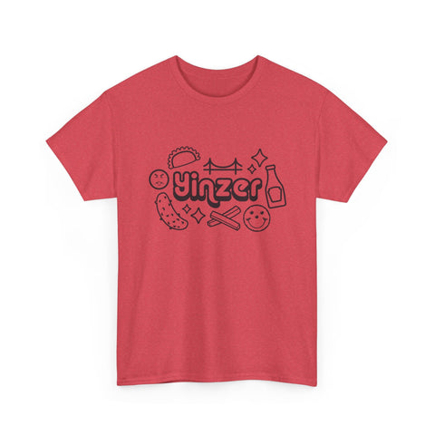 Yinzer Icon Doodles - Unisex Heavy Cotton Tee T-Shirt - YinzerShop