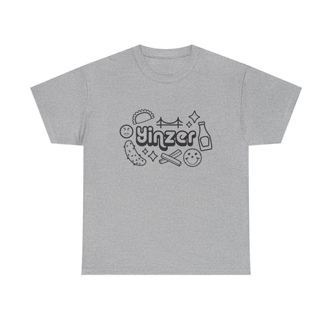 Yinzer Icon Doodles - Unisex Heavy Cotton Tee T-Shirt - YinzerShop