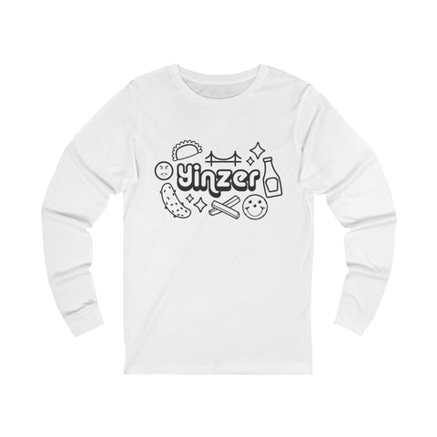Yinzer Icon Doodles - Unisex Long Sleeve Tee Long Sleeve Shirt - YinzerShop