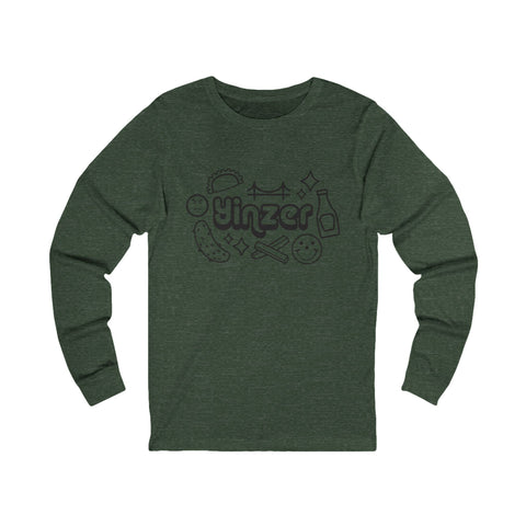 Yinzer Icon Doodles - Unisex Long Sleeve Tee Long Sleeve Shirt - YinzerShop