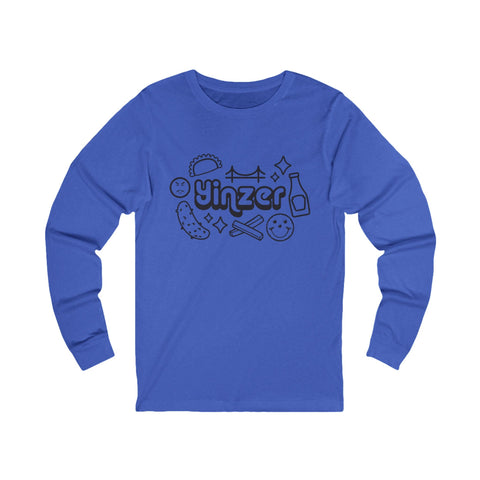 Yinzer Icon Doodles - Unisex Long Sleeve Tee Long Sleeve Shirt - YinzerShop