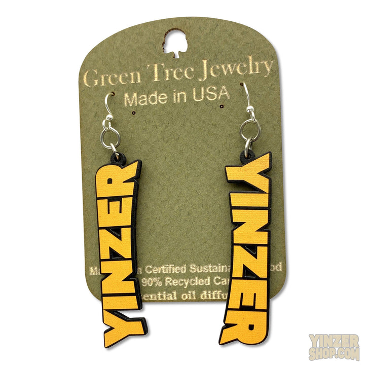 Yinzer Wooden Earrings Earrings Green Tree Jewelry   