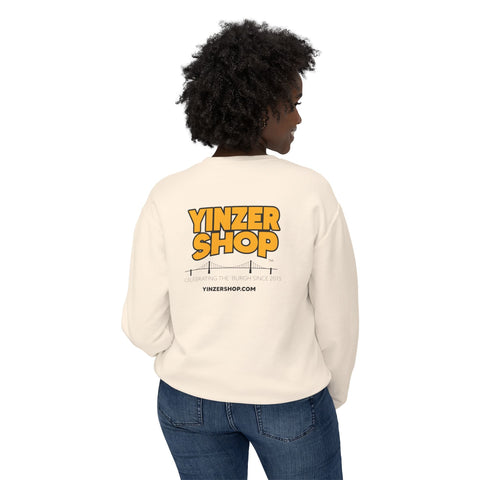 YinzerShop Serving Since 2015 - Print on back - Comfort Colors® 1466 Unisex Lightweight Crewneck Sweatshirt Sweatshirt - YinzerShop