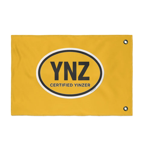 YNZ Certified Yinzer Double Sided Flag - Double Sided Yellow Flag Home Decor - YinzerShop