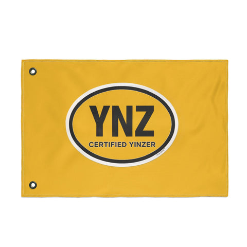 YNZ Certified Yinzer Double Sided Flag - Double Sided Yellow Flag Home Decor - YinzerShop