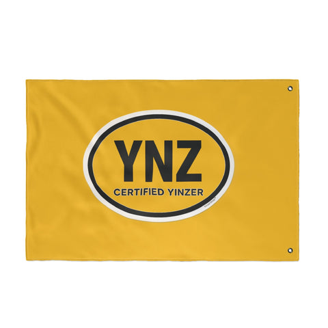 YNZ Certified Yinzer Double Sided Flag - Double Sided Yellow Flag Home Decor - YinzerShop