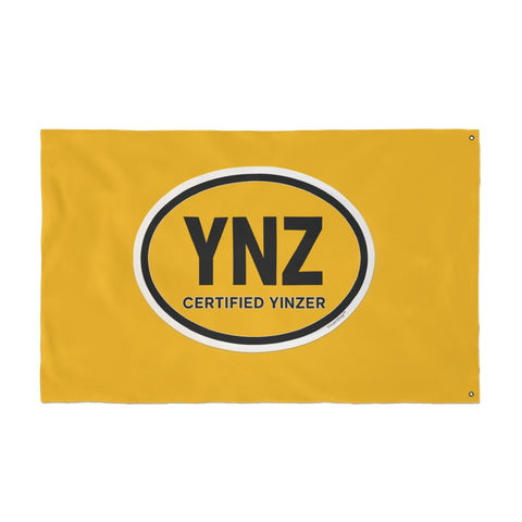 YNZ Certified Yinzer Double Sided Flag - Double Sided Yellow Flag Home Decor - YinzerShop