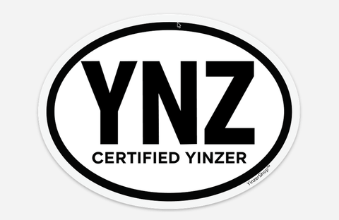 YNZ Certified Yinzer Pittsburgh Euro Oval Durable Vinyl Sticker | Size 6" x 3.5" Sticker - YinzerShop