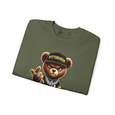 Young and Mean Pittsburgh Bear - Heavy Blend™ Crewneck Sweatshirt Sweatshirt - YinzerShop
