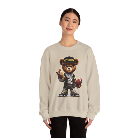 Young and Mean Pittsburgh Bear - Heavy Blend™ Crewneck Sweatshirt Sweatshirt - YinzerShop