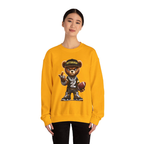 Young and Mean Pittsburgh Bear - Heavy Blend™ Crewneck Sweatshirt Sweatshirt - YinzerShop