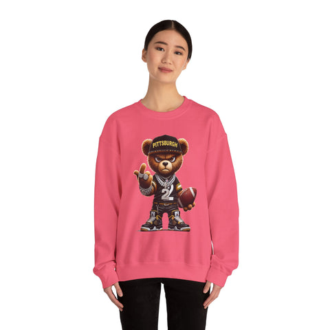 Young and Mean Pittsburgh Bear - Heavy Blend™ Crewneck Sweatshirt Sweatshirt - YinzerShop