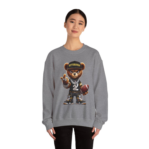 Young and Mean Pittsburgh Bear - Heavy Blend™ Crewneck Sweatshirt Sweatshirt - YinzerShop