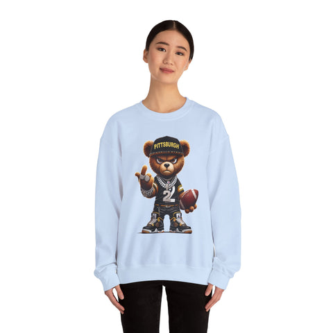 Young and Mean Pittsburgh Bear - Heavy Blend™ Crewneck Sweatshirt Sweatshirt - YinzerShop