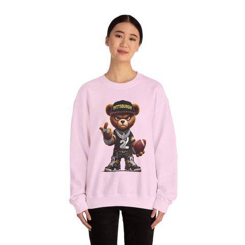 Young and Mean Pittsburgh Bear - Heavy Blend™ Crewneck Sweatshirt Sweatshirt - YinzerShop