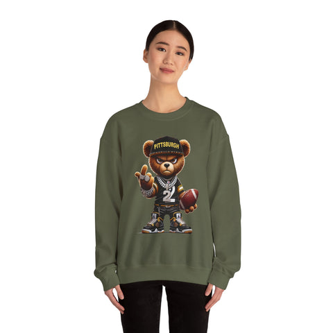 Young and Mean Pittsburgh Bear - Heavy Blend™ Crewneck Sweatshirt Sweatshirt - YinzerShop
