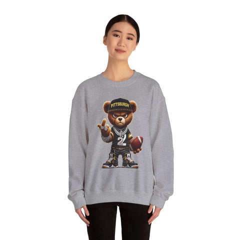Young and Mean Pittsburgh Bear - Heavy Blend™ Crewneck Sweatshirt Sweatshirt - YinzerShop