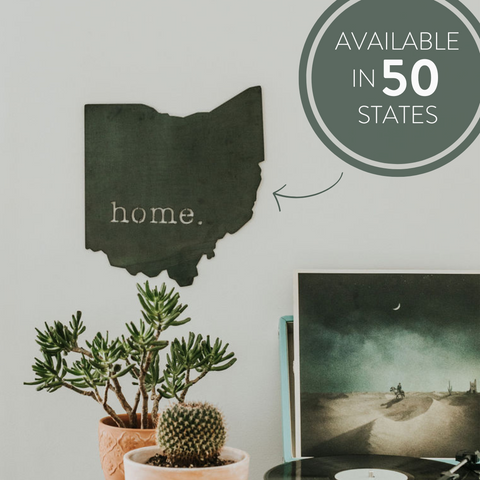 State Wall Decor - Solid Metal Wall Art | Custom Steel Sign for Home