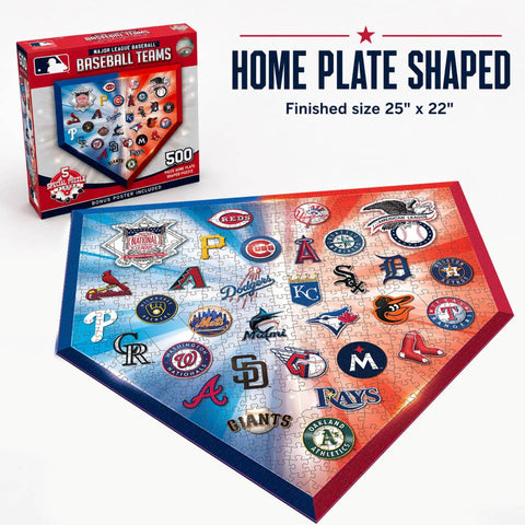 MLB Jigsaw Puzzle – Home Plate 500 Piece Baseball Diamond Puzzle for Adults