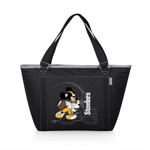 Pittsburgh Steelers Mickey Mouse - Topanga Cooler Tote Bag Cooler Picnic Time Family of Brands Black  