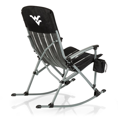 Rocking Camp Chair - West Virginia Mountaineers Foldable Camping Chair With Steel Frame